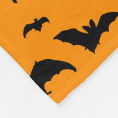 Spooky Halloween Bats Oranje Fleece Deken (Hoek)