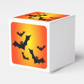 Spooky Halloween Bats Oranje lucht Bedankdoosjes (Voorkant Zijde)