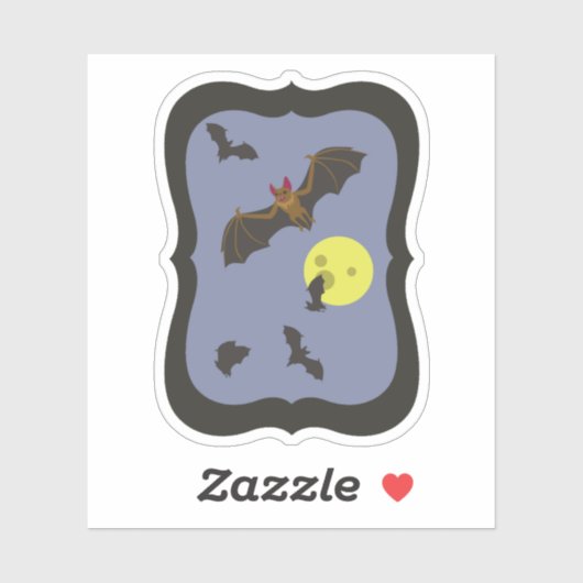Spooky Halloween Bats Sticker (Vel)