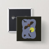 Spooky Halloween Bats Vierkante Button 5,1 Cm (Voorkant /achterkant)