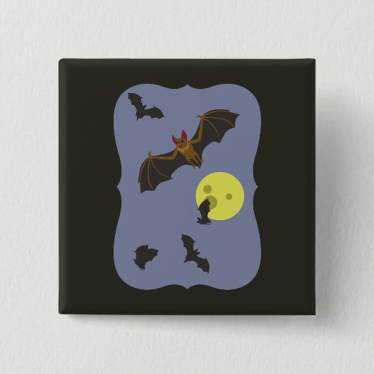 Spooky Halloween Bats Vierkante Button 5,1 Cm (Voorkant)