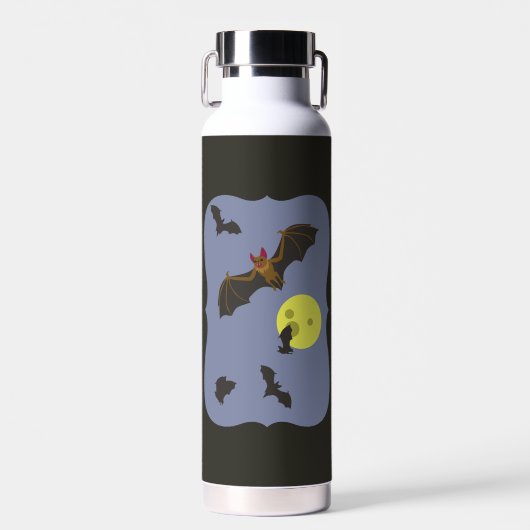 Spooky Halloween Bats Waterfles (Voorkant)