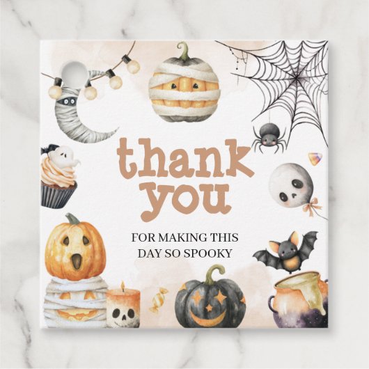 Spooky Halloween Bedankt Label (Voorkant)