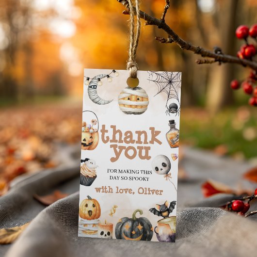 Spooky Halloween Bedankt Label Cadeaulabel