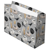 Spooky Halloween betegeld partijpatroon Groot Cadeauzakje (Voorkant Gekanteld)