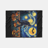 Spooky Halloween Bigfoot Sterrennacht Van Gogh Fleece Deken (Voorkant (Horizontaal))