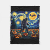 Spooky Halloween Bigfoot Sterrennacht Van Gogh Fleece Deken (Voorkant)