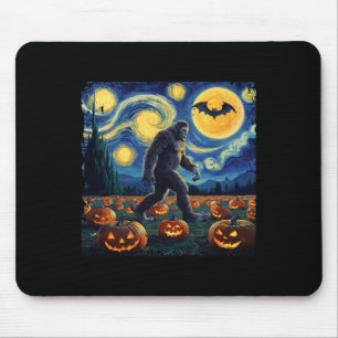 Spooky Halloween Bigfoot Sterrennacht Van Gogh Muismat