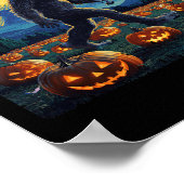 Spooky Halloween Bigfoot Sterrennacht Van Gogh Poster (Hoek)