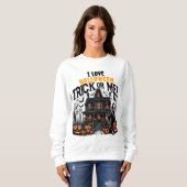 Spooky Halloween bijeenkomst met pompoenen Trui (Voorkant volledig)