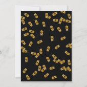 Spooky Halloween Birthday Girl Gold Pumpkins Party Kaart (Achterkant)