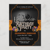 Spooky Halloween Birthday Invitation Briefkaart (Voorkant)