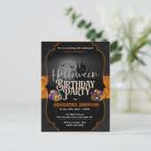 Spooky Halloween Birthday Invitation Briefkaart (Staand voorkant)