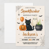 Spooky Halloween Birthday Invitation Kaart (Voorkant / Achterkant)