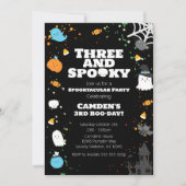 Spooky Halloween Birthday Invitation Kaart (Voorkant)