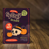 Spooky Halloween Birthday Invitation Kaart