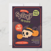 Spooky Halloween Birthday Invitation Kaart (Voorkant)