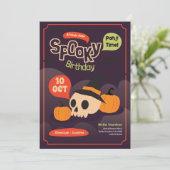 Spooky Halloween Birthday Invitation Kaart (Staand voorkant)