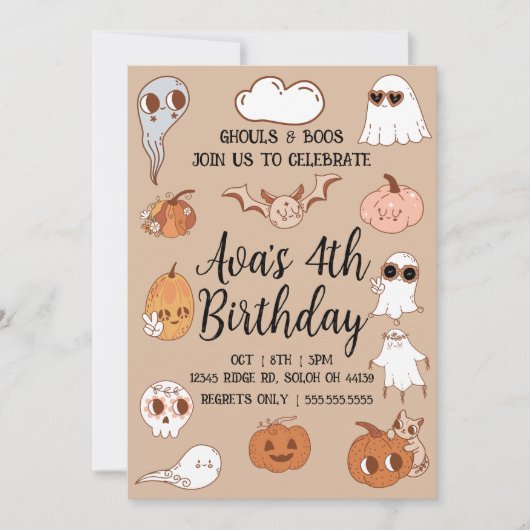 Spooky Halloween Birthday Kaart (Voorkant)