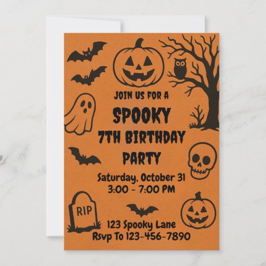 Spooky Halloween Birthday Kaart (Voorkant)