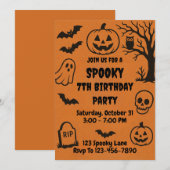 Spooky Halloween Birthday Kaart (Voorkant / Achterkant)