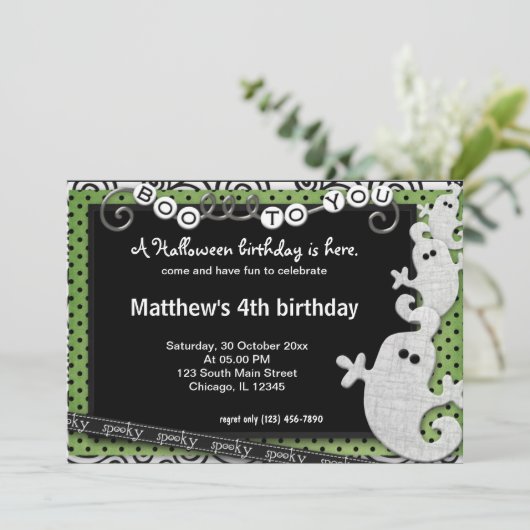 Spooky Halloween Birthday Kaart (Staand voorkant)