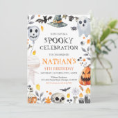 Spooky Halloween Birthday Kaart (Staand voorkant)