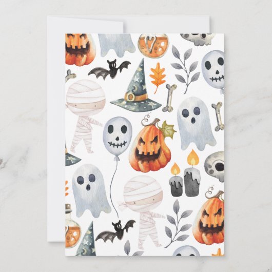 Spooky Halloween Birthday Kaart (Achterkant)