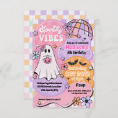 Spooky Halloween Birthday Party Invitation Kaart (Voorkant / Achterkant)