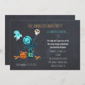 Spooky Halloween Birthday Party Invitation Kaart (Voorkant / Achterkant)