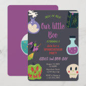 Spooky Halloween Birthday Party Invitation Kaart (Voorkant / Achterkant)