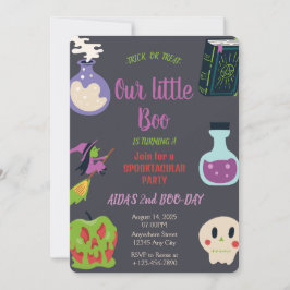 Spooky Halloween Birthday Party Invitation Kaart