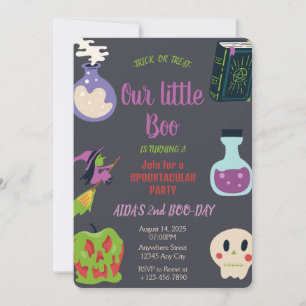 Spooky Halloween Birthday Party Invitation Kaart