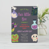 Spooky Halloween Birthday Party Invitation Kaart (Staand voorkant)
