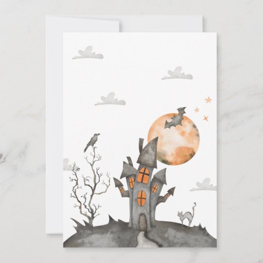 Spooky Halloween Birthday Party Invitation Kaart (Achterkant)
