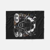 Spooky Halloween Bison Pumpkin Buffalo Cat Funny G Fleece Deken (Voorkant (Horizontaal))
