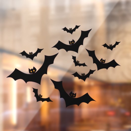 Spooky Halloween Black Bats Raamsticker (Vel 2)