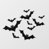 Spooky Halloween Black Bats Raamsticker (Vel)