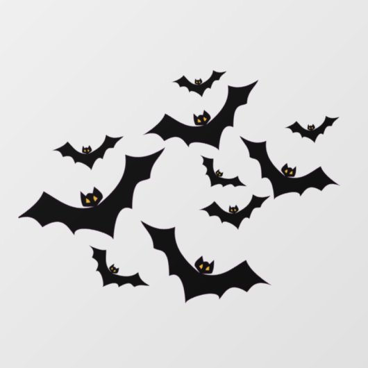 Spooky Halloween Black Bats Raamsticker (Vel)