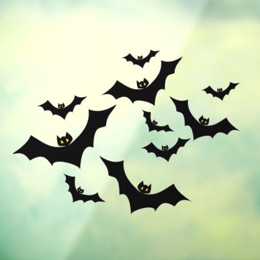 Spooky Halloween Black Bats Raamsticker (Vel 3)