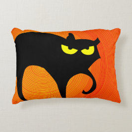 Spooky Halloween Black Cat Accent Kussen