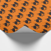 Spooky Halloween Black Cat Cadeaupapier (Hoek)