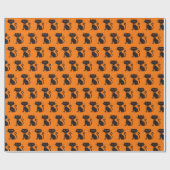 Spooky Halloween Black Cat Cadeaupapier (Vlak)