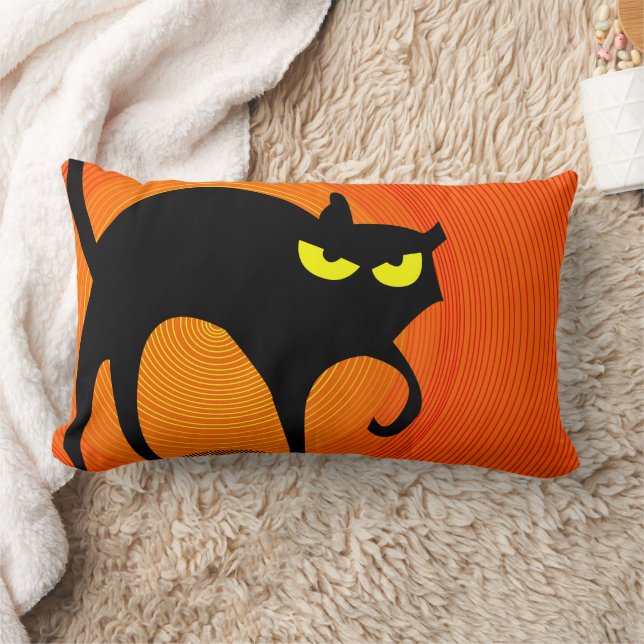 Spooky Halloween Black Cat Kussen (Deken)