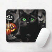 Spooky Halloween Black Cat Muismat (Met muis)