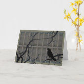 Spooky Halloween Black Crow Dead Tredes Windows Kaart (Gele Bloem)