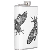 Spooky Halloween Black White Skull Moth Heupfles (Rechts)