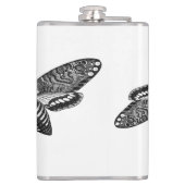 Spooky Halloween Black White Skull Moth Heupfles (Achterkant)