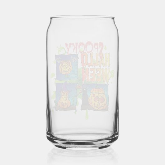 Spooky Halloween Blikvorm Glas (Achterkant)