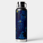 SPOOKY HALLOWEEN BLUE NIGHTTIME CITY SCENE WATERFLES (Achterkant)